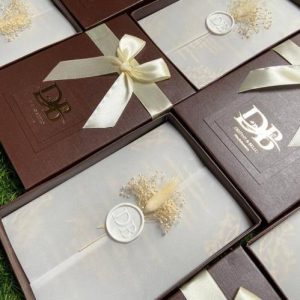 Box vellum seal invite